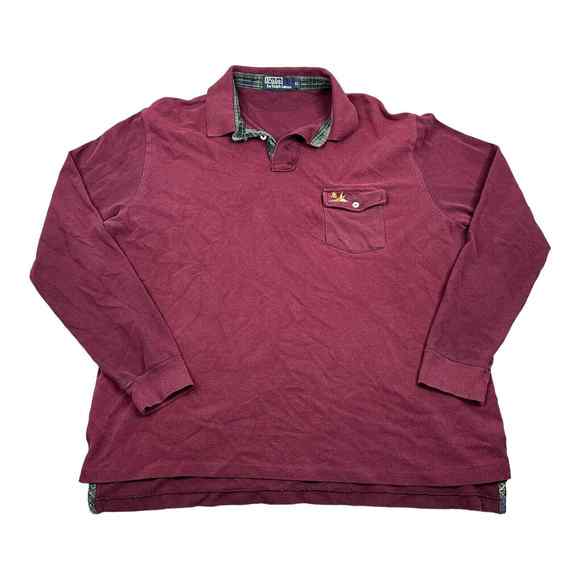Polo Ralph‎ Lauren Mens Polo Large Red Pheasant Bird Long Sleeve Pocket Shirt XL - Picture 2 of 7